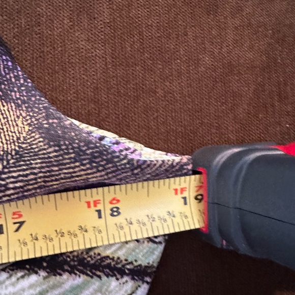 Kasper Beautiful Colors Peacock Feather Maxi V Neck Tie In Front Dress SZ PM - Picture 12 of 13